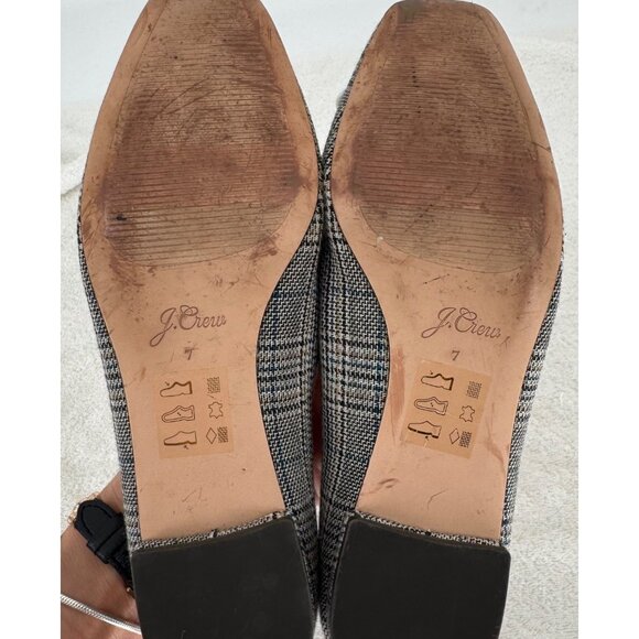 J.Crew Embellished Plaid Sally Poppy Ballet Flats With Pearl & Gem Accents - Picture 7 of 7